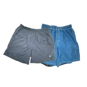 2 Men’s Speedo Swim Shorts Color: Blue Size: Large